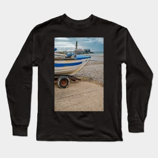 Crab fishing boat on Cromer Beach Long Sleeve T-Shirt